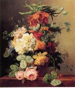 unknow artist, Floral, beautiful classical still life of flowers.116